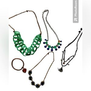 Bundle of 4 costume jewelry necklaces and 1 bracelet